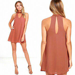 New Lulu’s Groove Thing‎ Rusty Rose Swing Dress Women Size Small NWT